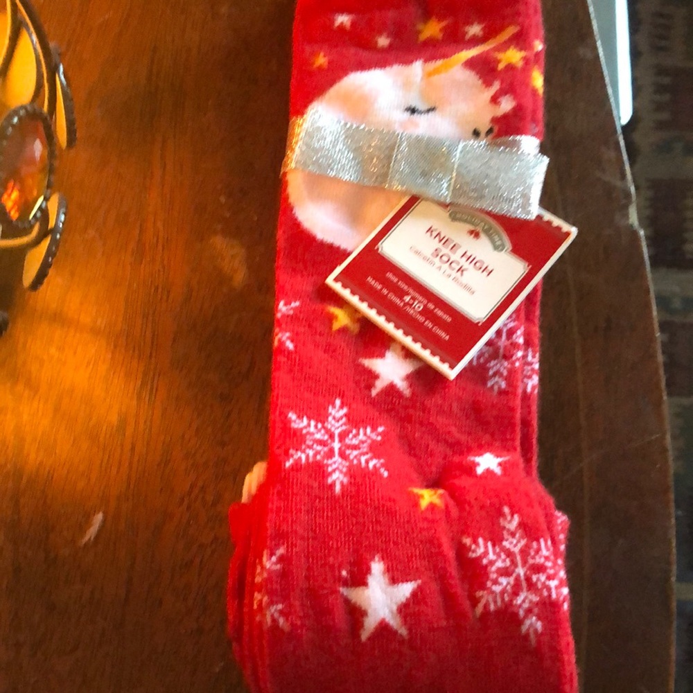 Unicorn Snowflake Holiday knee length socks